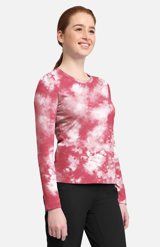 Purple Label by Healing Hands Women's Melissa Tie-Dye Print Underscrub Tee