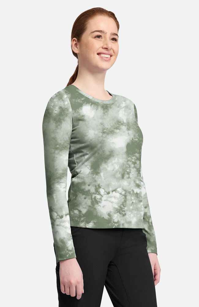 Purple Label by Healing Hands Women's Melissa Tie-Dye Print Underscrub Tee