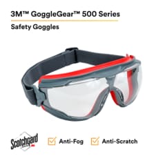 3M-GG501SGAF-GoggleGear™ 500 Series, Clear, Scotchgard™ Anti-Fog Lens, 10/cs (Continental US+HI Only)