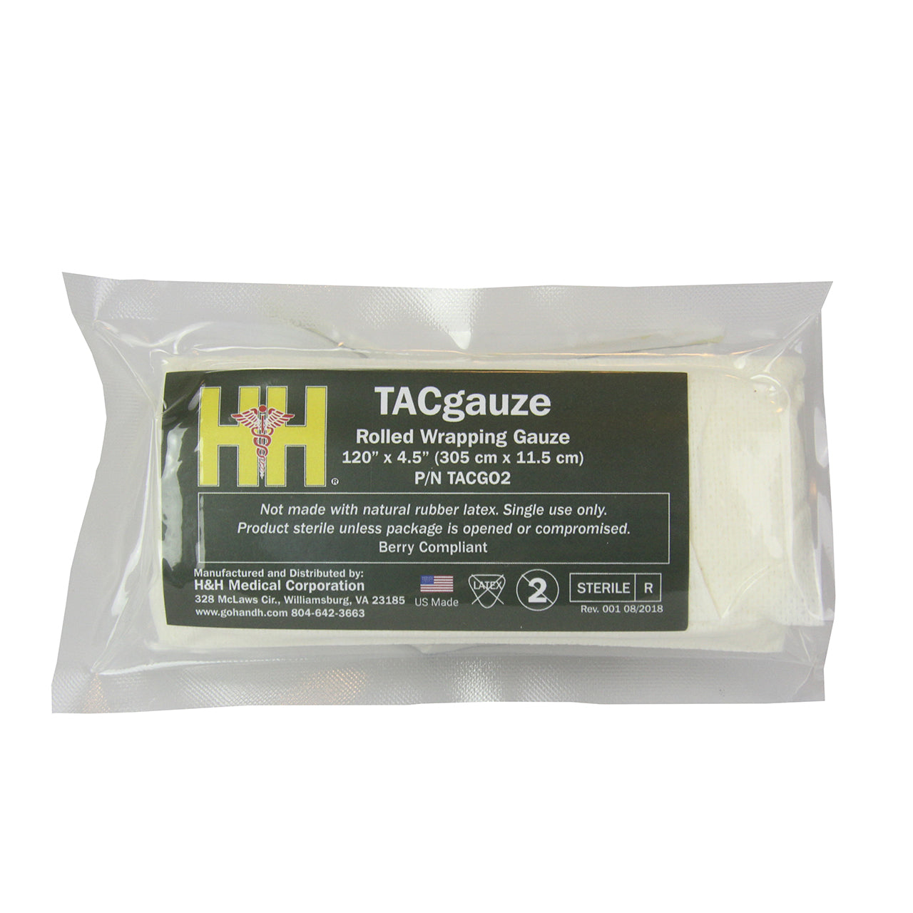Safeguard Medical-TACG02 TACGauze Wrapping Gauze, Rolled - 120" x 4.5"