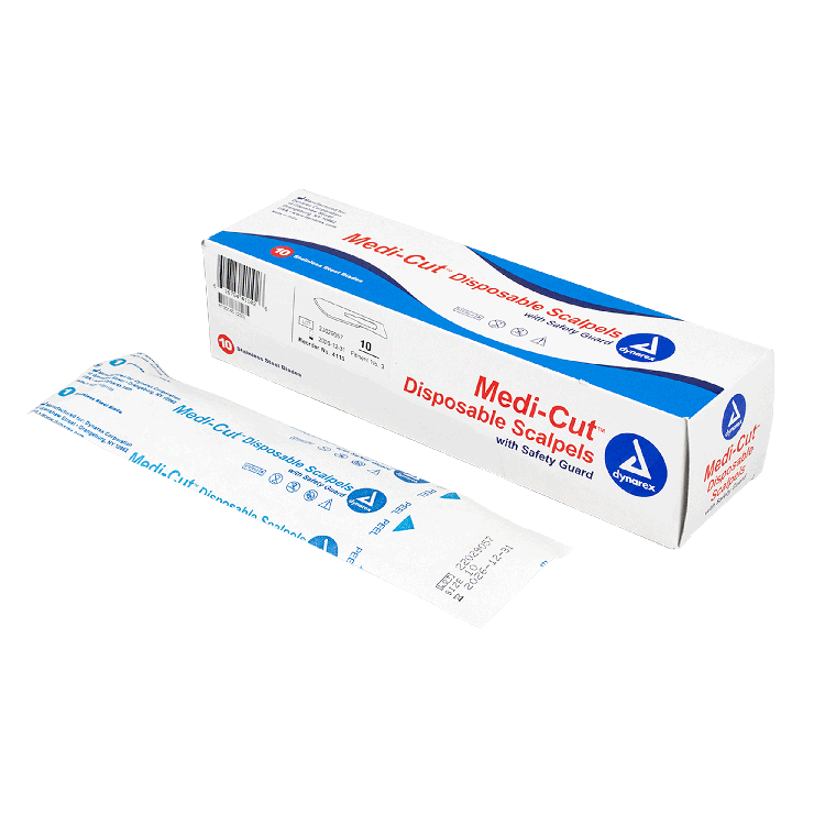 Precision Dynarex MediCut Disposable Scalpels – Individually Wrapped for Optimal Sterility

