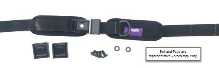Therafin Belt, 1" Single Pull, PB Security Buckle, 4.25Lx1.75H Pads