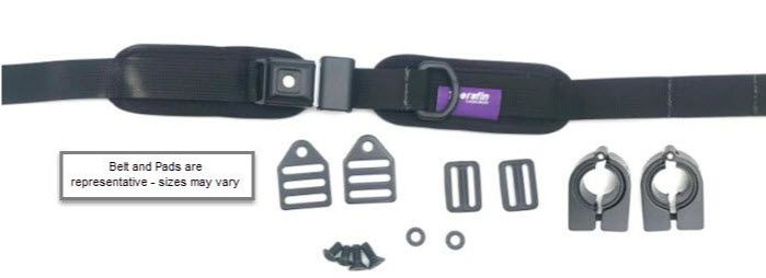Therafin Belt, 1" Single Pull, PB Security Buckle, 4.25Lx1.75H Pads