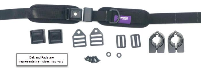 Therafin Belt, 1" Single Pull, PB Security Buckle, 4.25Lx1.75H Pads