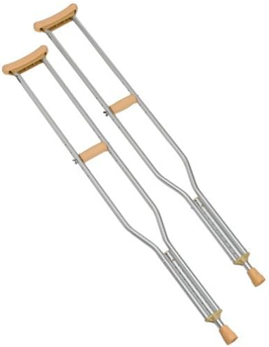 A2Z Mobility-PB-67 Push Button Adjustable Aluminum Crutches Adult: 5'2 " to 5'10
