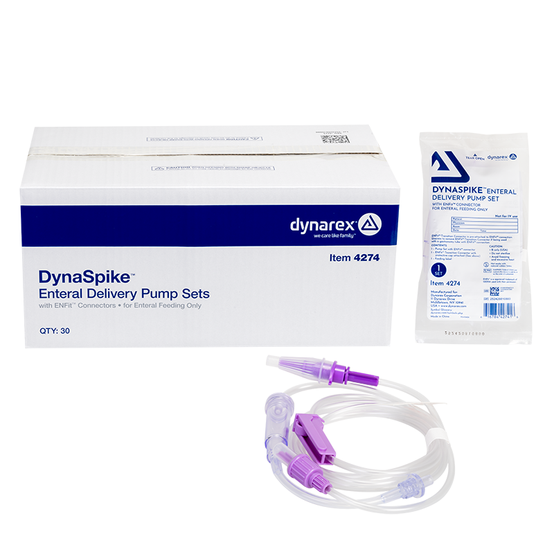 Dynarex-4274 DynaSpike Enteral Delivery Pump Set - w/ ENFit connector (30/cs)