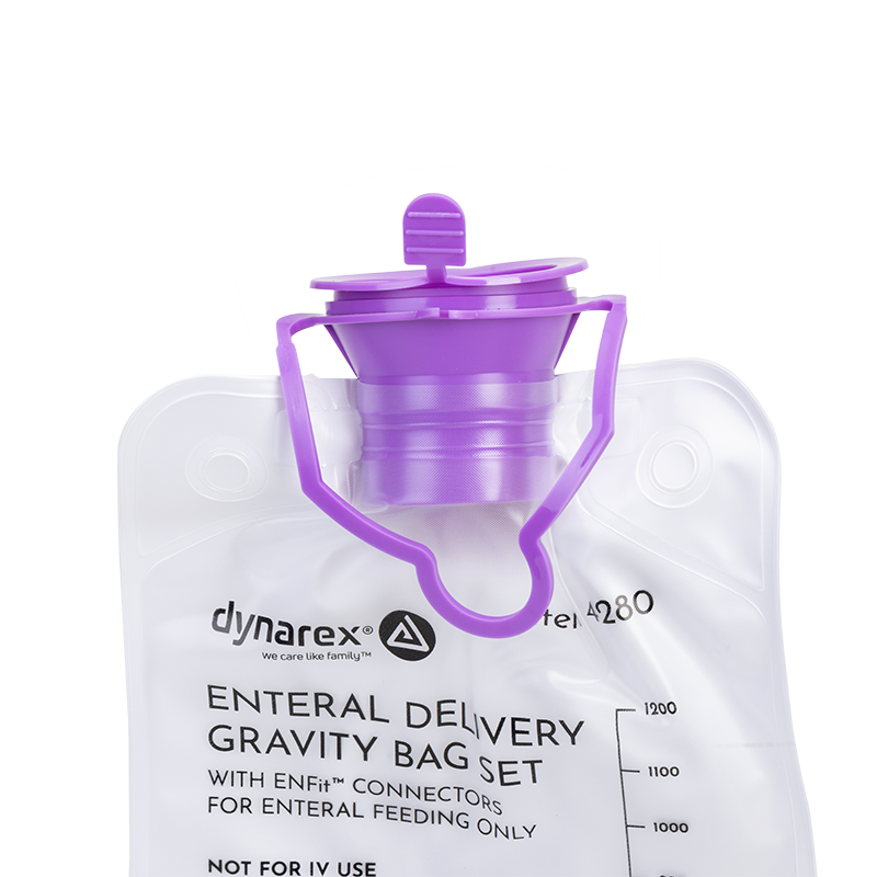 Dynarex-4280 Enteral Delivery Gravity Bag Set - w/ ENFit Connector (30/cs)