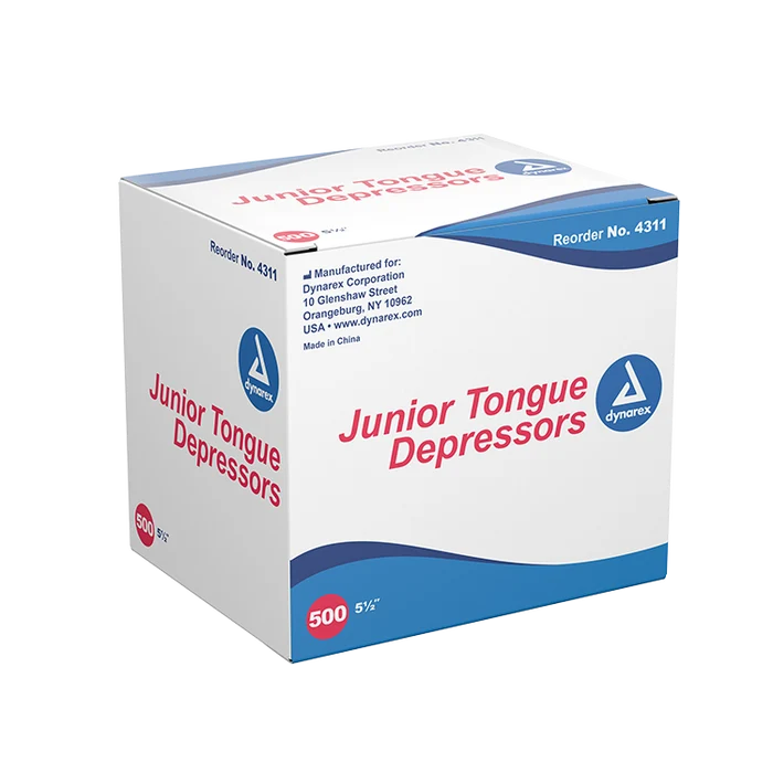 Dynarex-4312 Tongue Depressors Wood 6" - Non-Sterile (500 Each/Box)