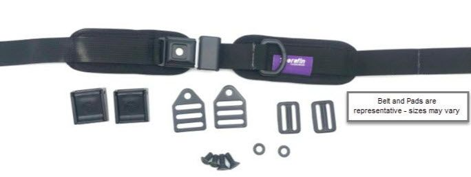 Therafin Belt, 1" Single Pull, PB Security Buckle, 6.25Lx1.75H Pads
