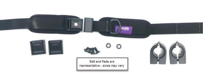 Therafin Belt, 1" Single Pull, PB Security Buckle, 6.25Lx1.75H Pads