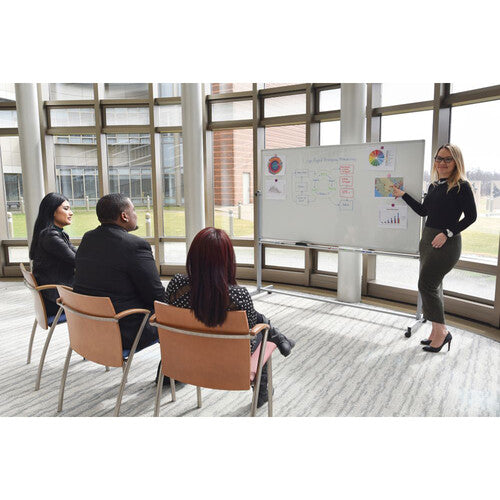 Luxor-MB7248WW Mobile Magnetic Reversible Whiteboard (72 x 48")
