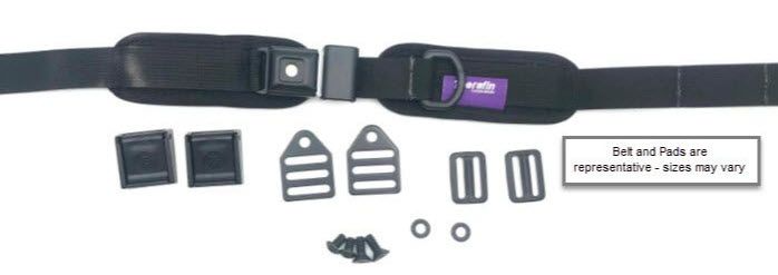 Therafin Belt, 1.5" Single Pull, PB Security Buckle, 7.25Lx2.25H Pads
