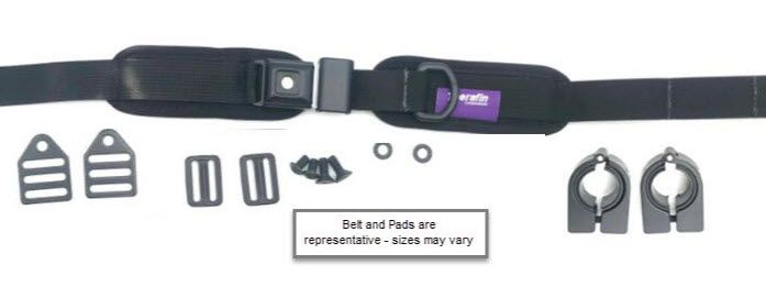 Therafin Belt, 1.5" Single Pull, PB Security Buckle, 7.25Lx2.25H Pads