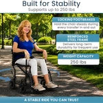 Vive Health-MOB1131BLK Core Transport Wheelchair - Black (1 EA)