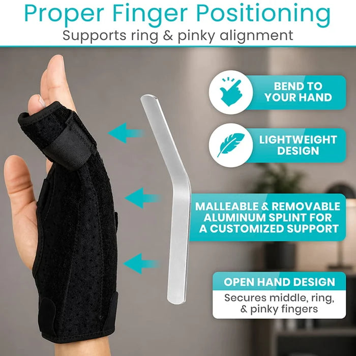 Vive Health-SUP2053BLKSM Boxer Splint - 8 inch