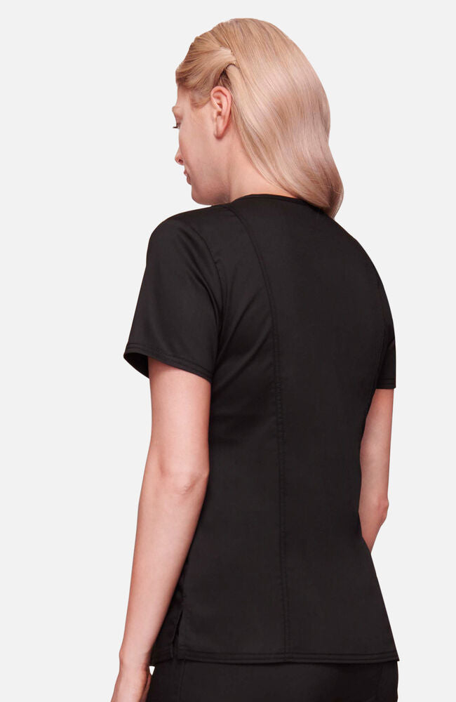 Cherokee Medical WW Core Stretch Women's Mock Wrap Princess Seam Solid Scrub Top