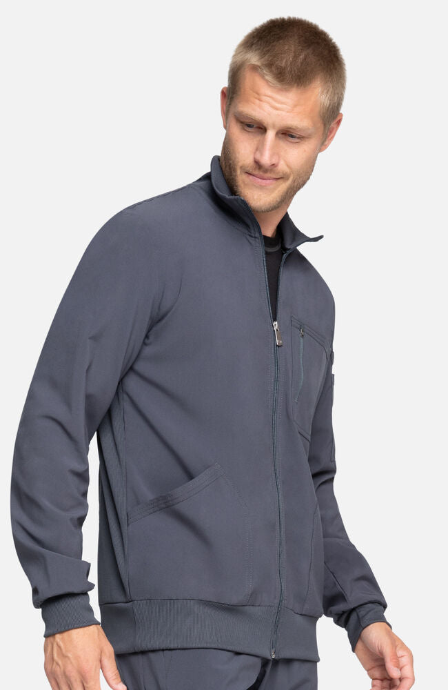 Infinity Men's Zip Front Rib Panel Scrub Jacket