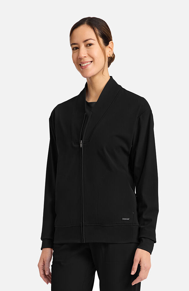 Cherokee Medical Achieve Women's 2-Pocket Shawl Collar Warm Up Scrub Jacket