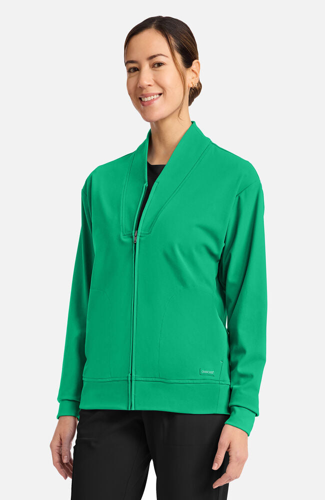 Cherokee Medical Achieve Women's 2-Pocket Shawl Collar Warm Up Scrub Jacket