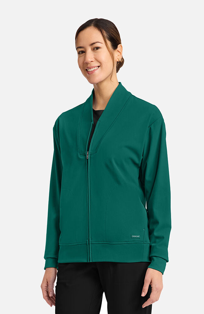 Cherokee Medical Achieve Women's 2-Pocket Shawl Collar Warm Up Scrub Jacket
