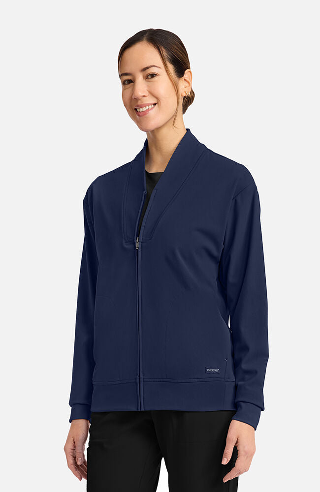 Cherokee Medical Achieve Women's 2-Pocket Shawl Collar Warm Up Scrub Jacket