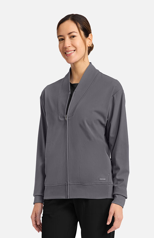 Cherokee Medical Achieve Women's 2-Pocket Shawl Collar Warm Up Scrub Jacket
