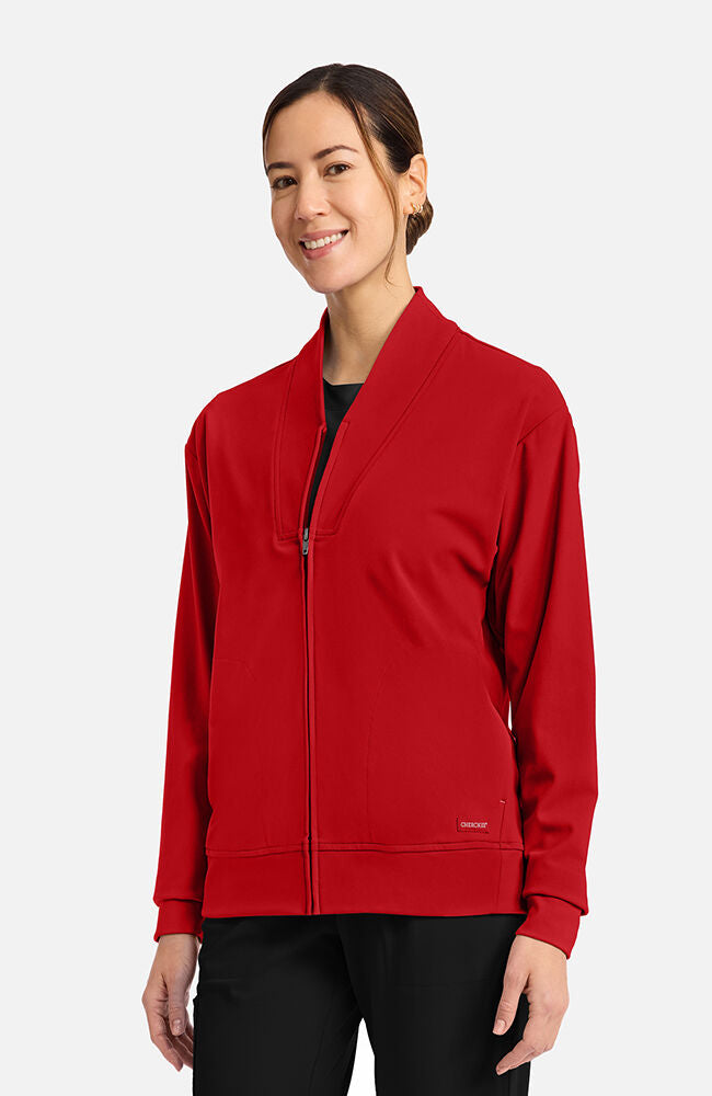 Cherokee Medical Achieve Women's 2-Pocket Shawl Collar Warm Up Scrub Jacket