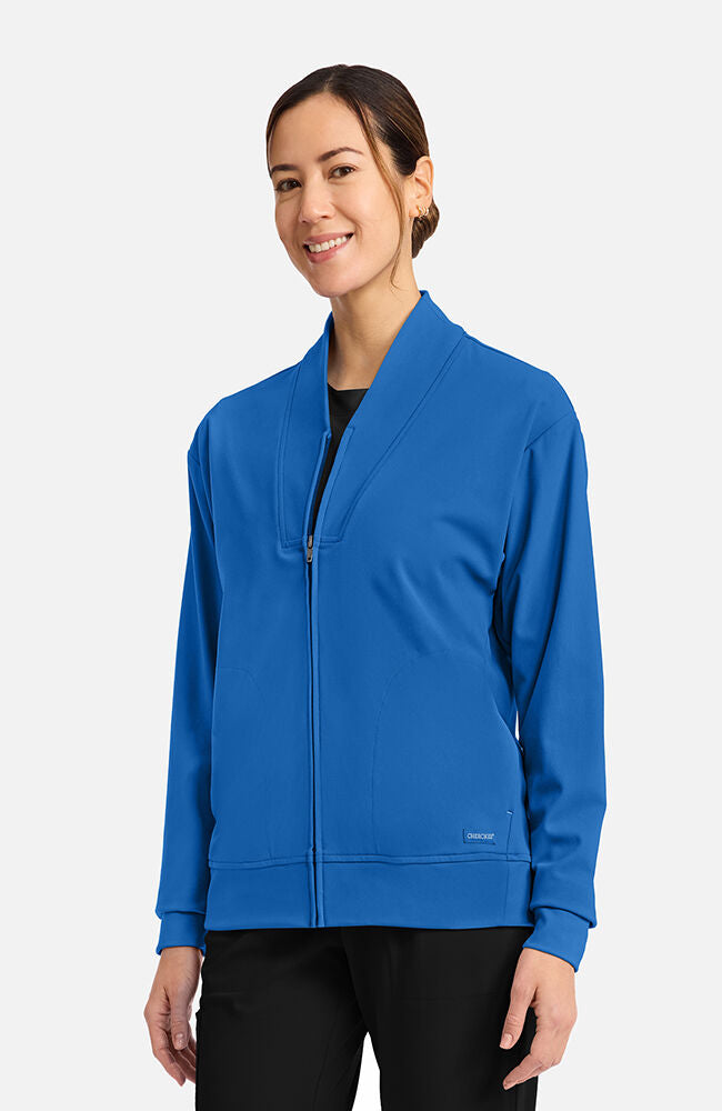 Cherokee Medical Achieve Women's 2-Pocket Shawl Collar Warm Up Scrub Jacket