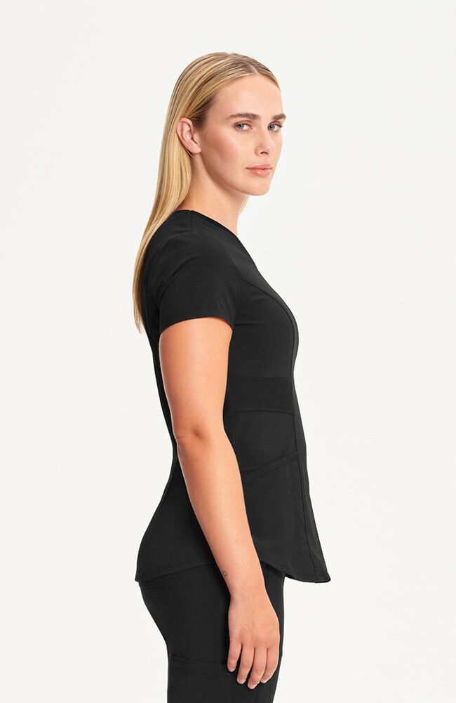 Infinity Women's 3-Pocket Knit Panel V-Neck Scrub Top