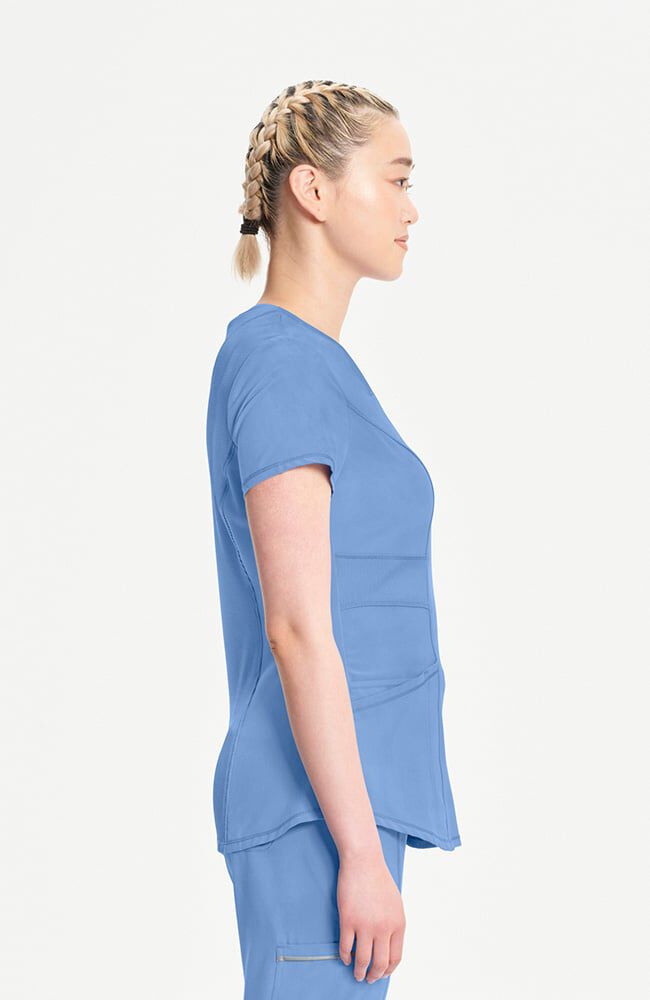 Infinity Women's 3-Pocket Knit Panel V-Neck Scrub Top