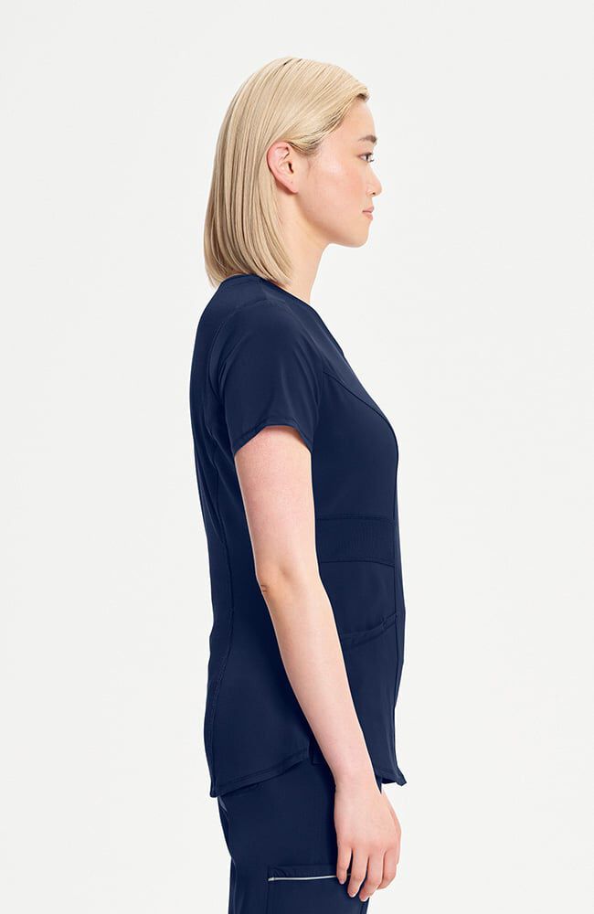 Infinity Women's 3-Pocket Knit Panel V-Neck Scrub Top