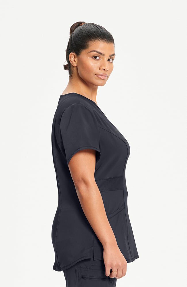 Infinity Women's 3-Pocket Knit Panel V-Neck Scrub Top