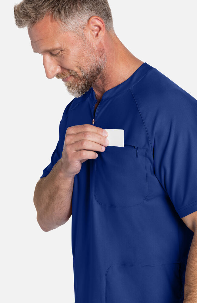 Cherokee Medical FORM Men's Quarter Zip Henley Scrub Top
