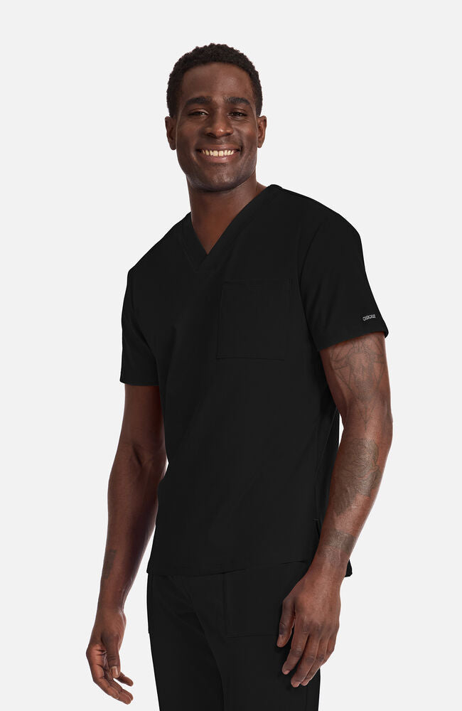 Cherokee Medical Achieve Men's 1-Pocket STRETCH V-Neck Knit Scrub Top