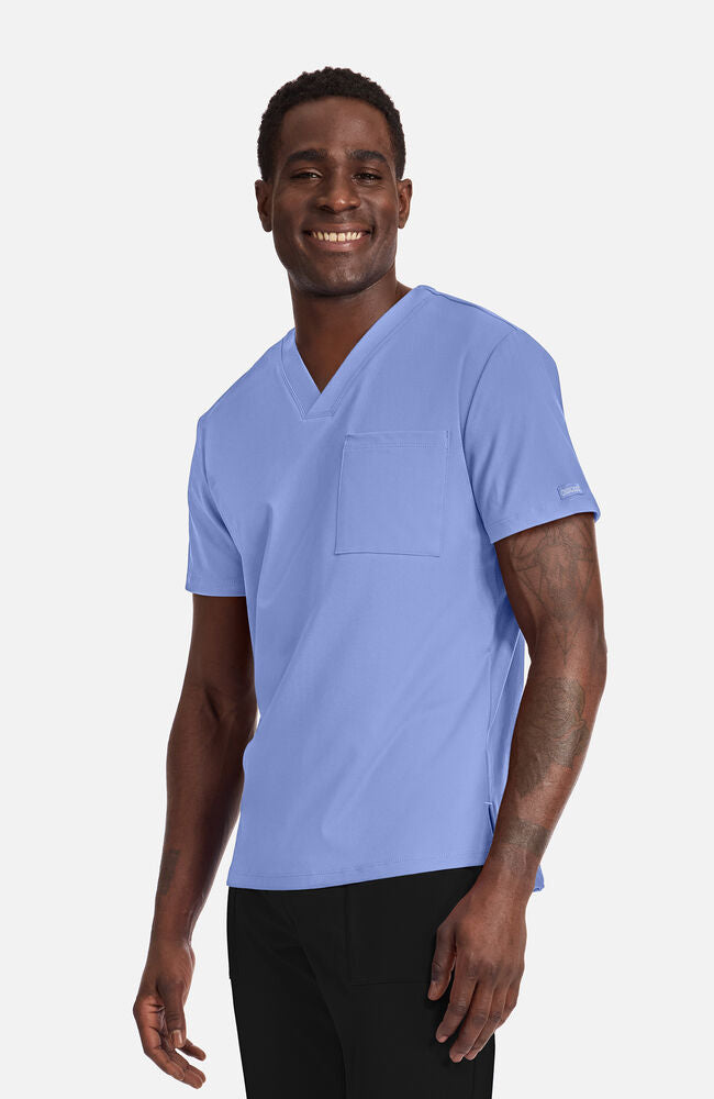 Cherokee Medical Achieve Men's 1-Pocket STRETCH V-Neck Knit Scrub Top