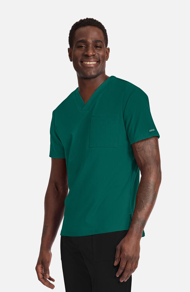 Cherokee Medical Achieve Men's 1-Pocket STRETCH V-Neck Knit Scrub Top