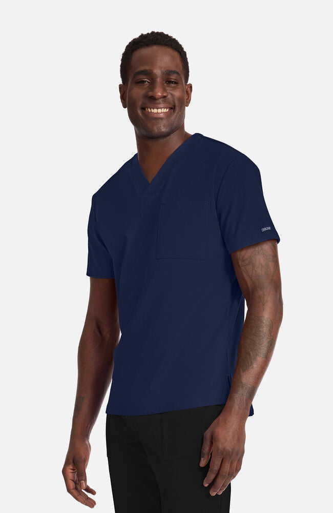 Cherokee Medical Achieve Men's 1-Pocket STRETCH V-Neck Knit Scrub Top