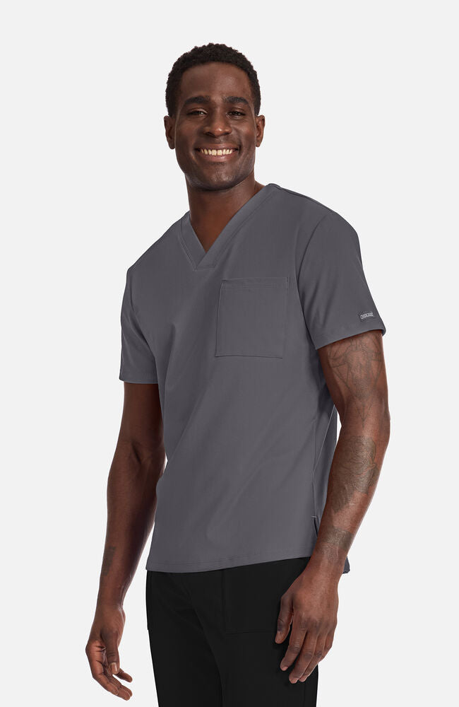 Cherokee Medical Achieve Men's 1-Pocket STRETCH V-Neck Knit Scrub Top