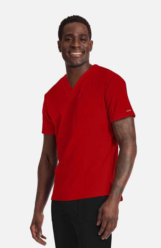 Cherokee Medical Achieve Men's 1-Pocket STRETCH V-Neck Knit Scrub Top