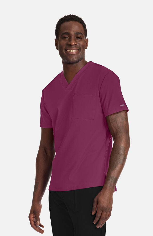 Cherokee Medical Achieve Men's 1-Pocket STRETCH V-Neck Knit Scrub Top