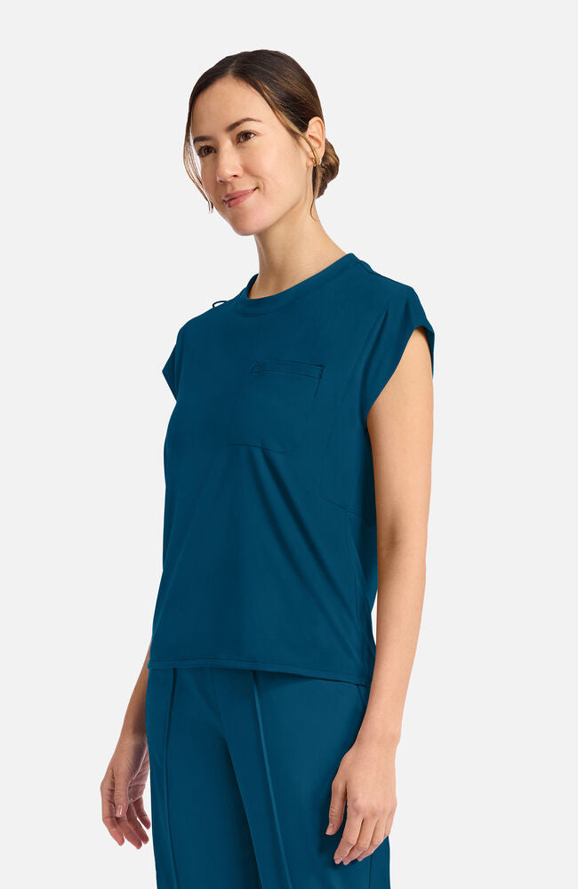 Cherokee Medical Achieve Women's 1-pocket Tuck-In Chest Pocket Crew Neck Scrub Top