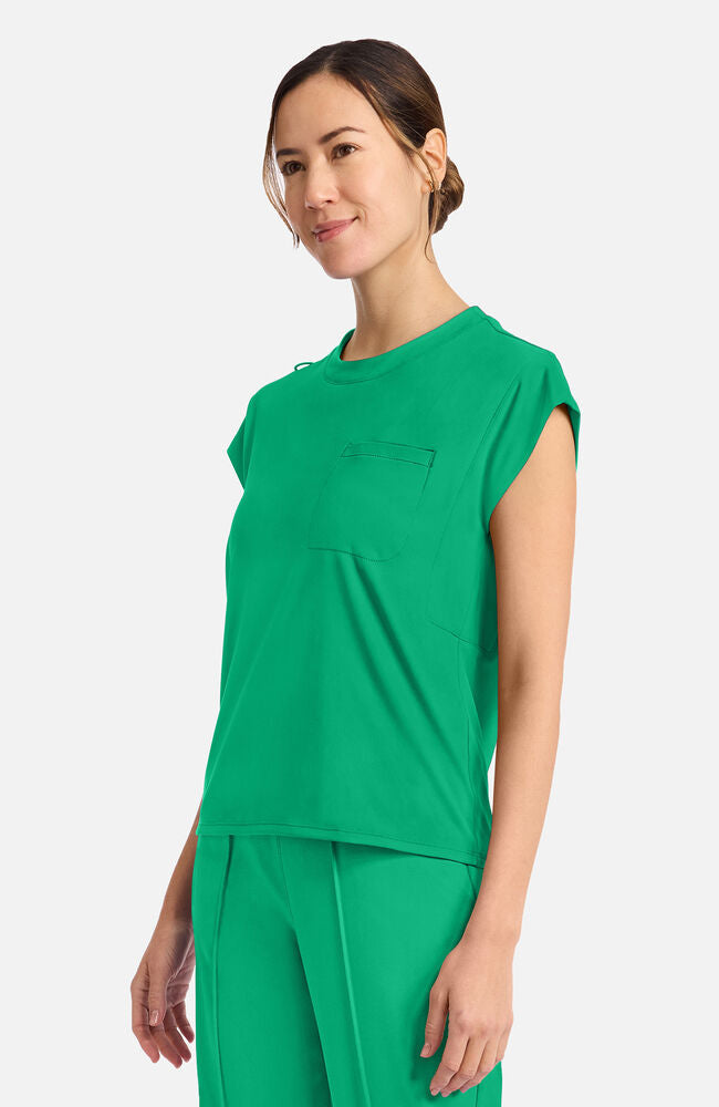 Cherokee Medical Achieve Women's 1-pocket Tuck-In Chest Pocket Crew Neck Scrub Top