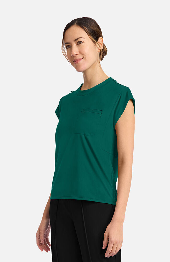 Cherokee Medical Achieve Women's 1-pocket Tuck-In Chest Pocket Crew Neck Scrub Top