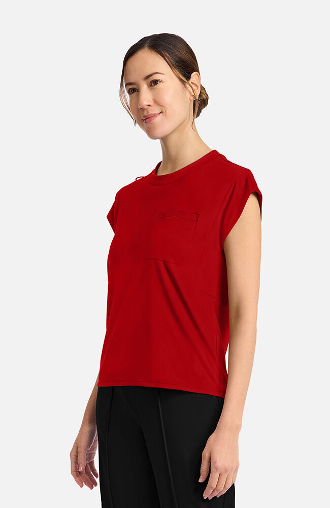 Cherokee Medical Achieve Women's 1-pocket Tuck-In Chest Pocket Crew Neck Scrub Top