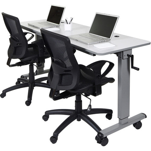 Luxor-STAND-NESTC-60 60" Adjustable Flip-Top Table with Crank Handle