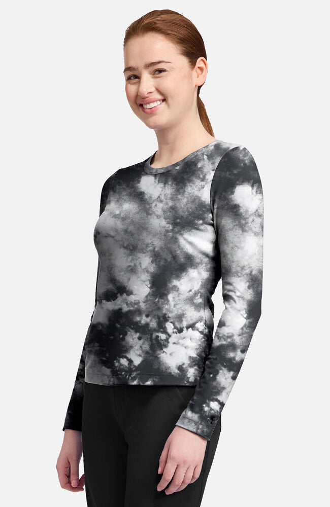 Purple Label by Healing Hands Women's Melissa Tie-Dye Print Underscrub Tee