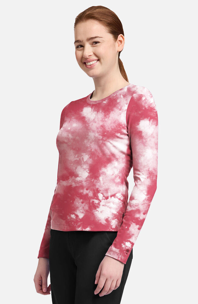 Purple Label by Healing Hands Women's Melissa Tie-Dye Print Underscrub Tee