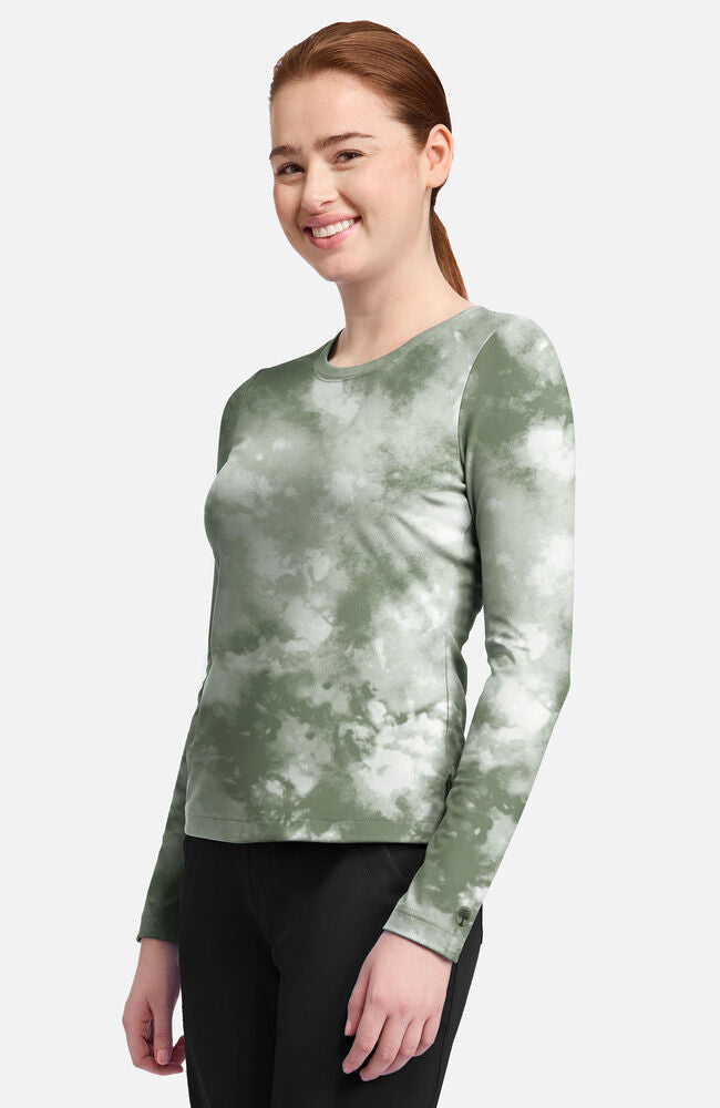 Purple Label by Healing Hands Women's Melissa Tie-Dye Print Underscrub Tee