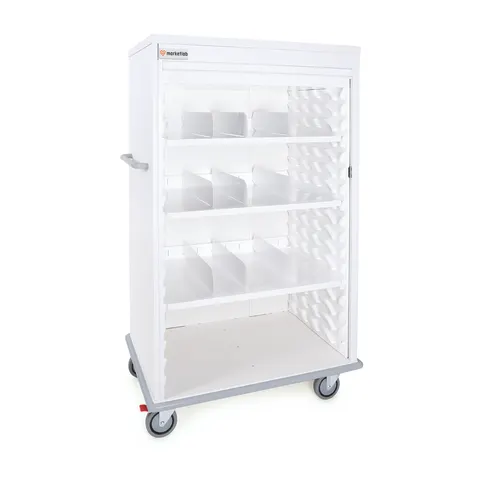 Marketlab-50389 Insight® Mobile Supply Cart, Double-Width, Single Column with 12 Storage Accessories • 40.6"W x 28.3"D, Tambour Door • 63.8"H, 1ea