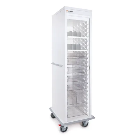 Marketlab Insight® Mobile Supply Cart, Single-Width, Single Column with 15 Storage Accessories